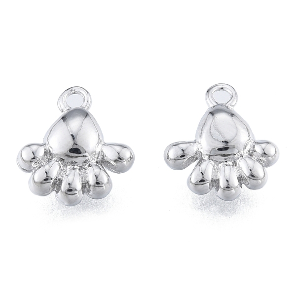 

PandaHall Brass Charms, Cadmium Free & Nickel Free & Lead Free, Baby Foot, Platinum, 10.5x10x4mm, Hole: 1.4mm Brass Body