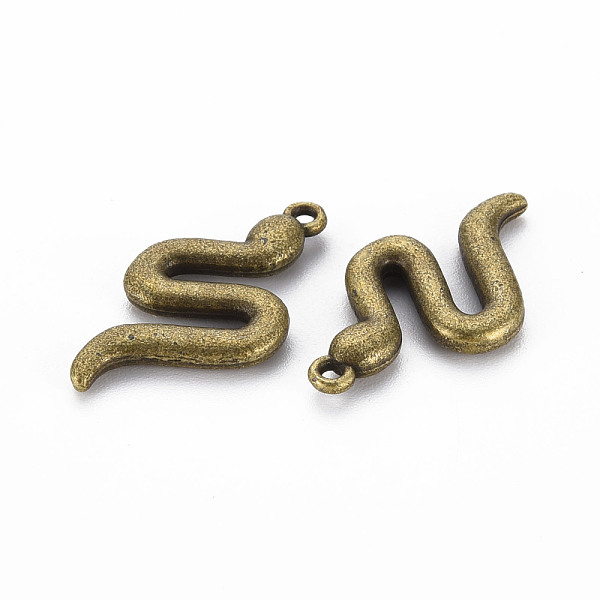 

PandaHall Tibetan Style Alloy Pendants, Cadmium Free & Lead Free, Snake, Antique Bronze, 24x13x3mm, Hole: 1.2mm Alloy Snake