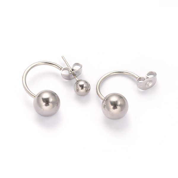 

PandaHall 304 Stainless Steel Stud Earrings, Hypoallergenic Earrings, Stainless Steel Color, 21mm, Pin: 0.8mm 304 Stainless Steel