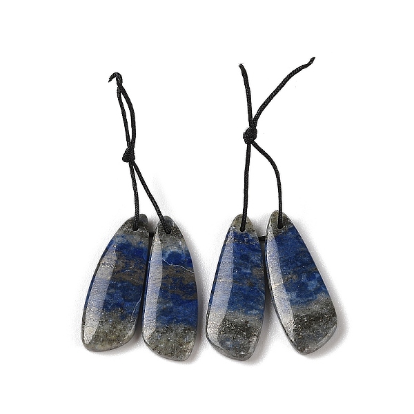

PandaHall 2Pcs Natural Lapis Lazuli Pendants, Gems Charms, 27x10x2.8~3mm, Hole: 1mm Lapis Lazuli Others
