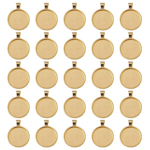 

PandaHall Alloy Pendant Cabochon Settings, Plain Edge Bezel Cups, DIY Findings for Jewelry Making, Golden, Tray: 24.5mm, 37x28x6.5mm, Hole...