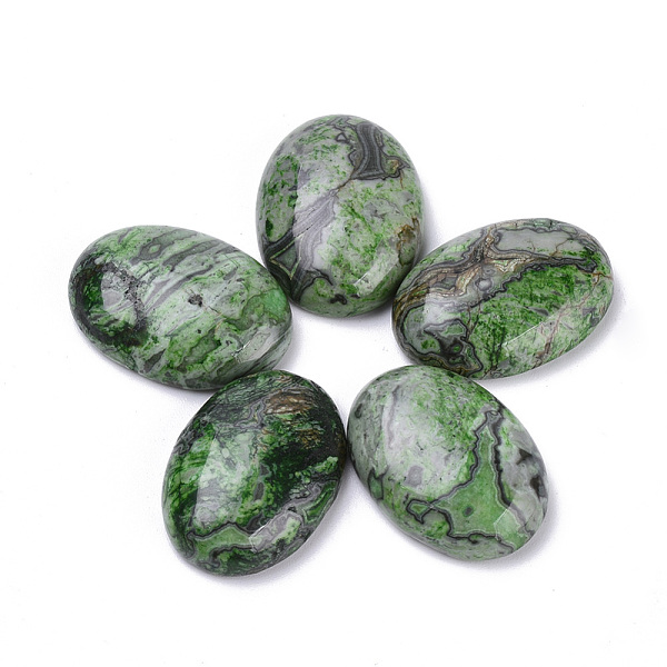 

PandaHall Natural Ripple Jasper Cabochons, Oval, Dyed, 25x18x7~8mm Other Jasper Oval