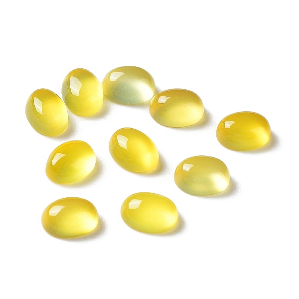 

PandaHall Natural Yellow Agate Cabochons, Oval, 8x6x4mm Yellow Agate Oval