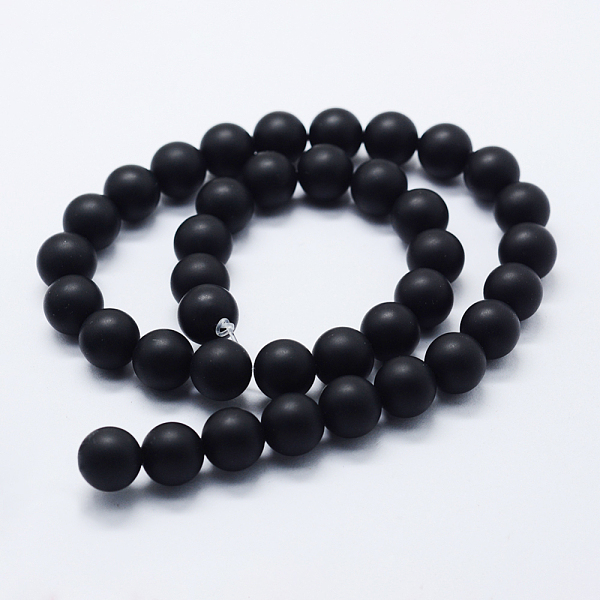 Natürliche Schwarze Achat Perlen Stränge