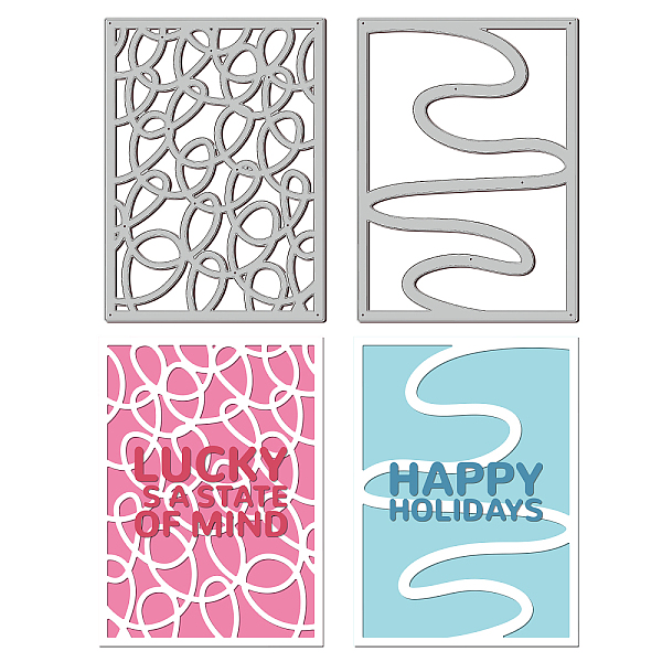 

PandaHall GLOBLELAND 2Pcs Twine Frame Background Cutting Dies Metal Love Lines Frame Background Die Cuts Embossing Stencils Template for...