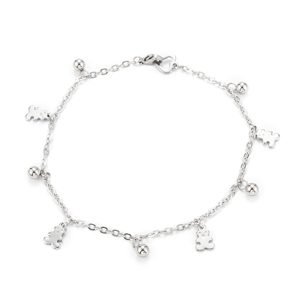 

PandaHall 304 Stainless Steel Charms Anklets, Mixed Shapes, Stainless Steel Color, 10.04~10.43 inch(255~265mm) Stainless Steel