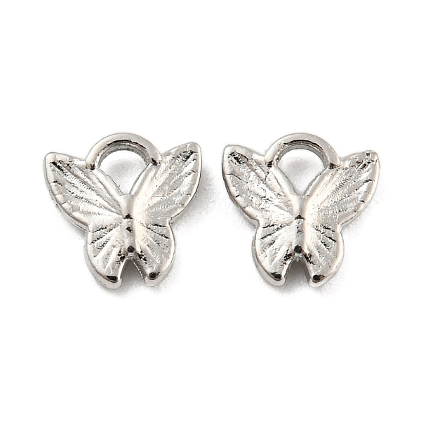 

PandaHall Alloy Charms, Butterfly Charm, Platinum, 7x7x2mm, Hole: 1.4mm Alloy Butterfly