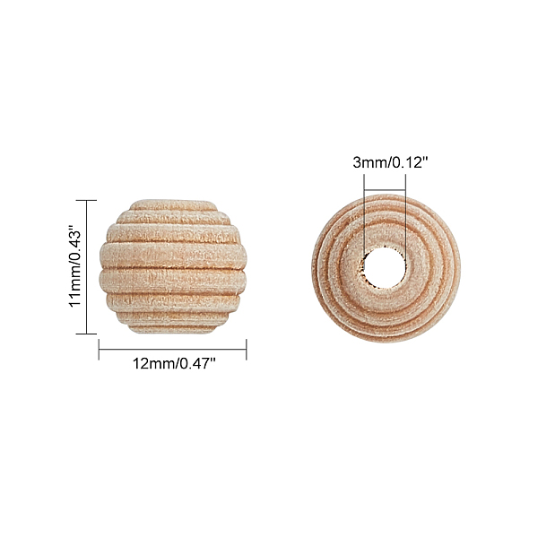 

PandaHall OLYCRAFT 200PCS Beehive Beads Undyed Round Wood Honeycomb Beads, Unfinished Threaded Wooden Beehive Spacer Beads Round Wooden for..., Orange