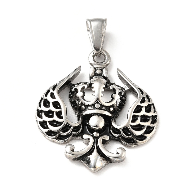 

PandaHall 304 Stainless Steel Pendants, Wing, Antique Silver, 30x26x5mm, Hole: 7.5x3.5mm 304 Stainless Steel Wing