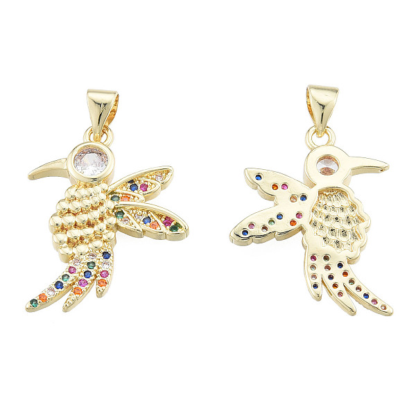 

PandaHall Brass Micro Pave Colorful Cubic Zirconia Pendants, with Brass Snap on Bails, Nickel Free, Bird, Real 18K Gold Plated, 24x19x3mm...