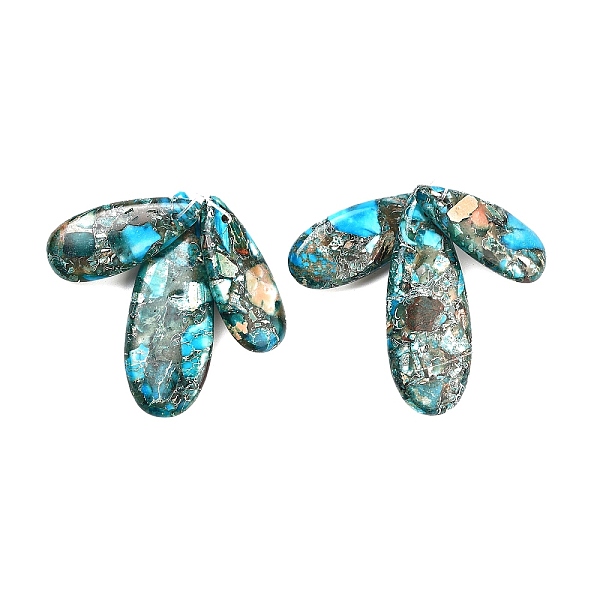 

PandaHall Natural Regalite/Imperial Jasper/Sea Sediment Jasper Pendants, Dyed, teardrop, Dodger Blue, 35~50x15~20.5x7mm, Hole: 2mm, 3pcs/set...