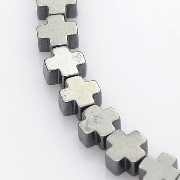 

PandaHall Electroplate Non-magnetic Synthetic Hematite Beads Strands, Cross, Black Plated, 4x4x2mm, Hole: 0.5mm, about 94pcs/strand, 15.7...