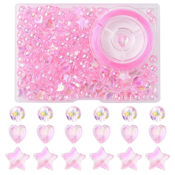 

PandaHall 200Pcs Eco-Friendly Transparent Acrylic Beads, Heart, Dyed, AB Color, Deep Pink, 6~10x3~6mm, Hole: 1~1.5mm, about 2800pcs/500g...