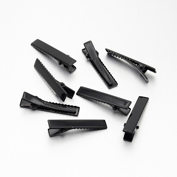 

PandaHall Spray Painted Iron Alligator Hair Clip Findings, Black, 32x6.5x8mm Iron Black