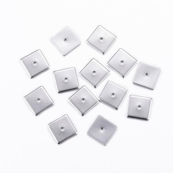 

PandaHall 304 Stainless Steel Spacers Beads, Squrae, Stainless Steel Color, 8x8mm, Hole: 1mm 304 Stainless Steel Square