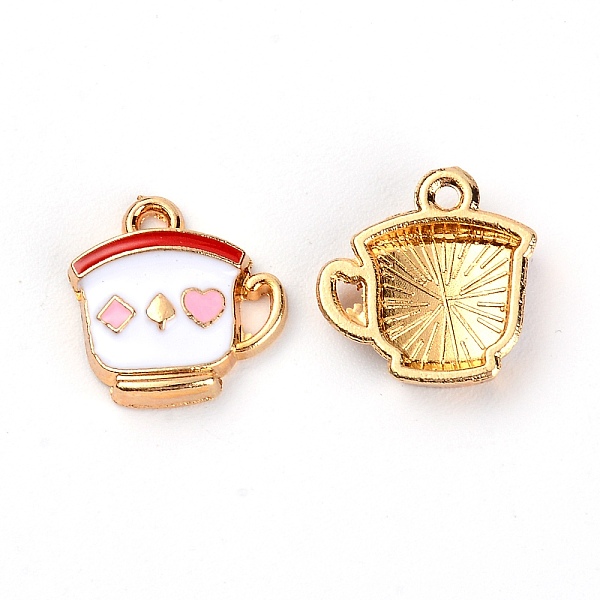 

PandaHall Zinc Alloy Enamel Pendant, Cup, White, 15x14x3mm, Hole: 1.6mm Alloy+Enamel Others White