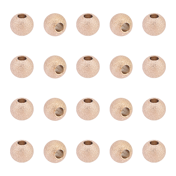 

PandaHall Unicraftale 201 Stainless Steel Textured Beads, Round, Rose Gold, 8x7mm, Hole: 3mm, 20pcs/box 201 Stainless Steel Round