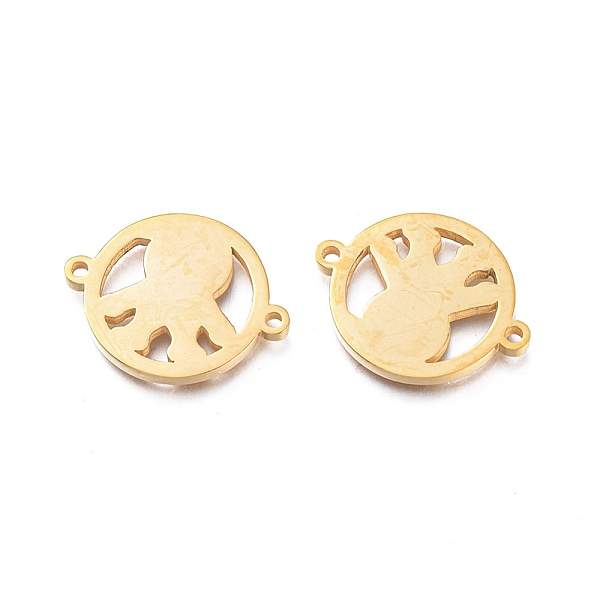 

PandaHall Ion Plating(IP) 304 Stainless Steel Links, Manual Polishing, Flat Round with Boy, Golden, 14.5x18.5x1.2mm, Hole: 1.2mm 304...