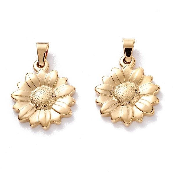 

PandaHall 304 Stainless Steel Pendants, Sunflower, Golden, 24.5x20x3mm, Hole: 4x5.5mm 304 Stainless Steel Flower