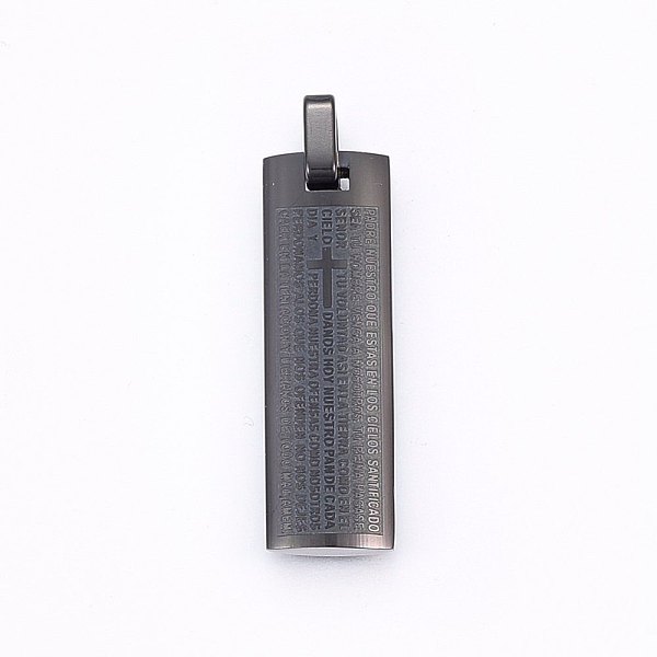 

PandaHall 304 Stainless Steel Pendants, Rectangle with Lord's Prayer Cross, Gunmetal, 37x11.5x5mm, Hole: 6x4.5mm 304 Stainless Steel...