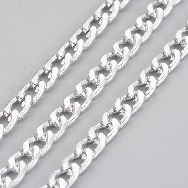 

PandaHall Aluminum Twisted Chains Curb Chains, Unwelded, Silver, 7x4x1.5mm Aluminum Silver