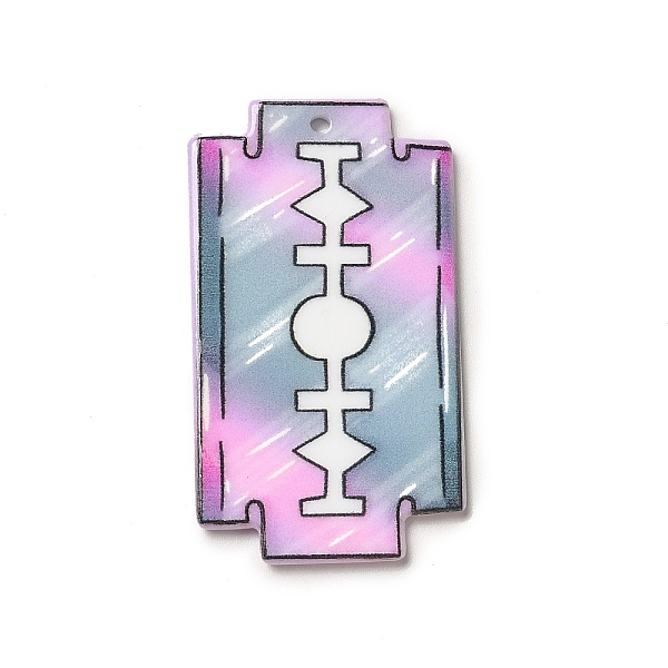 

PandaHall Halloween Printed Acrylic Pendants, Knife Pattern, 46x26x2.2mm, Hole: 1.8mm Acrylic Tableware Pink