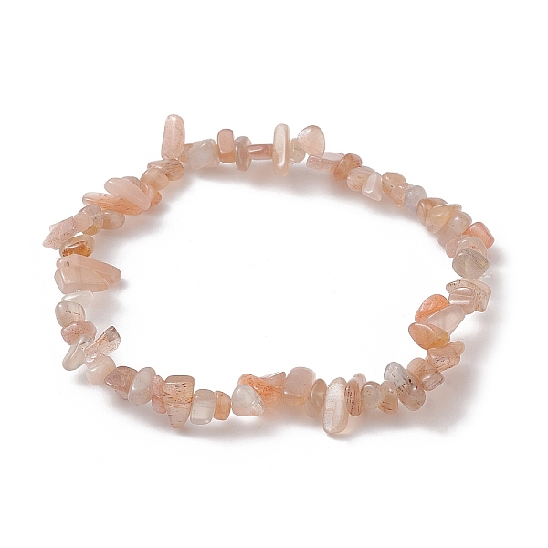 

PandaHall Natural Sunstone Chips Beaded Stretch Bracelets for Women, Inner Diameter: 2-1/4~2-1/2 inch(50~52mm) Sunstone Chip