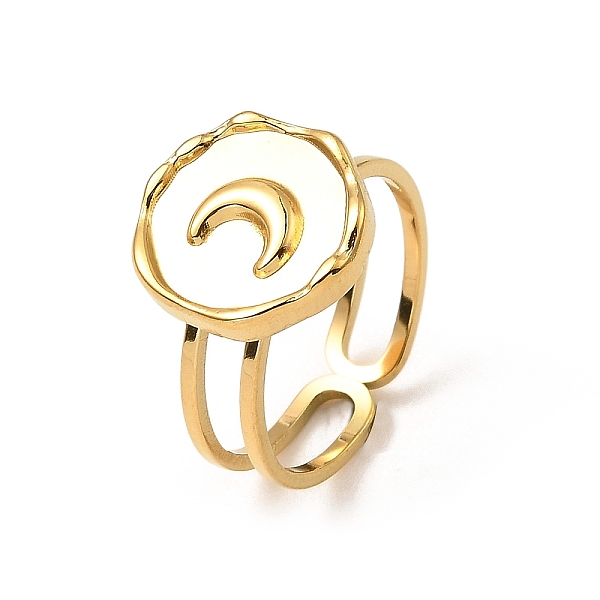 

PandaHall 304 Stainless Steel Open Cuff Pad Ring Settings, Flat Round & Moon, Real 18K Gold Plated, US Size 6 1/2(16.9mm), 5mm 304 Stainless...