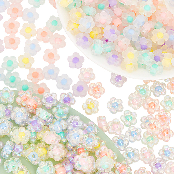 

PandaHall 360Pcs 12 Colors Transparent Acrylic Beads, Frosted, Bead in Bead, Flower, Mixed Color, 12x12.5x6mm, Hole: 2.5mm, 30pcs/color..., Multicolor