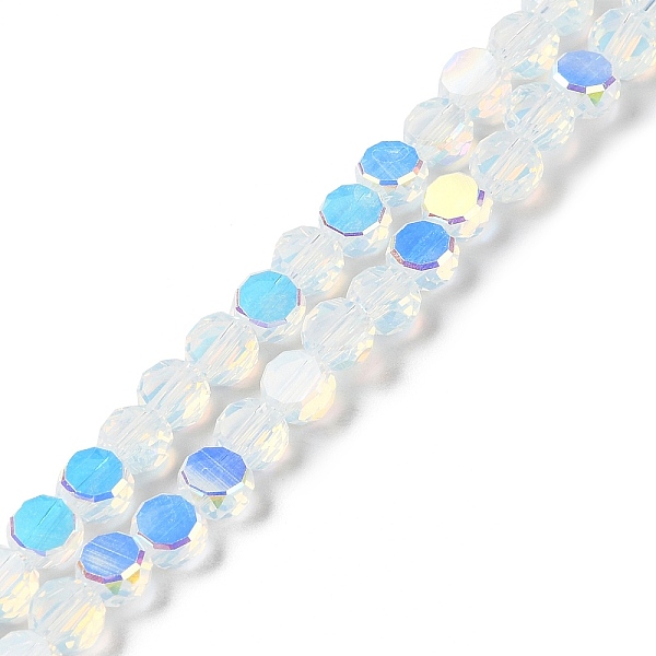

PandaHall Transparent Electroplate Glass Beads Strands, AB Color, Faceted Flat Round, WhiteSmoke, 6x3mm, Hole: 1.2mm, about 98~100pcs/strand..., White