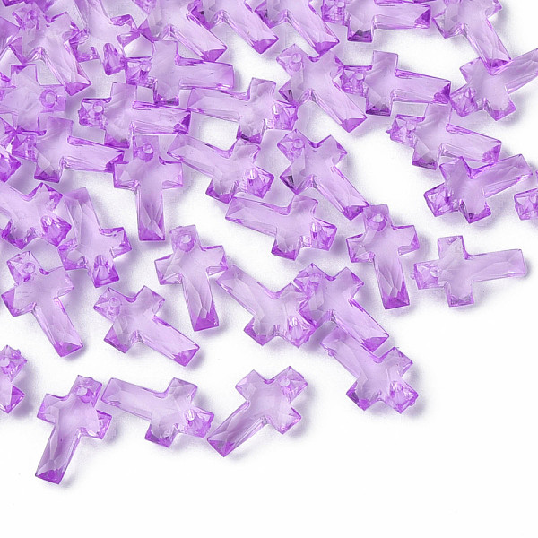

PandaHall Transparent Acrylic Pendants, Faceted, Cross, Blue Violet, 16x10x4.5mm, Hole: 1.5mm, about 3300pcs/500g Acrylic Cross