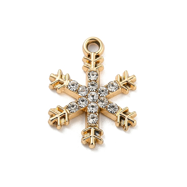 

PandaHall UV Plating Alloy Rhinestone Pendants, Snowflake Charms, Golden, 21.5x16x3mm, Hole: 2mm Alloy+Rhinestone Snowflake