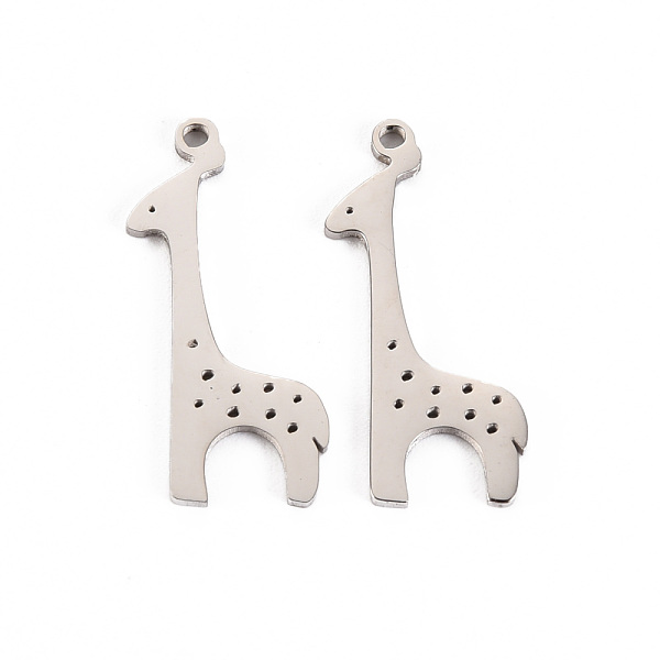

PandaHall 304 Stainless Steel Pendants, Laser Cut, Giraffe, Stainless Steel Color, 22.5x9x1mm, Hole: 0.9mm 304 Stainless Steel Other Animal