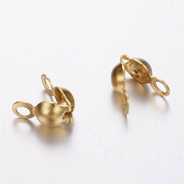 

PandaHall Ion Plating(IP) 304 Stainless Steel Bead Tips, Calotte Ends, Clamshell Knot Cover, Golden, 5x2.5mm, Hole: 1mm 304 Stainless Steel