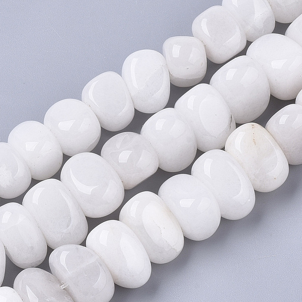 

PandaHall Natural White Jade Beads Strands, Tumbled Stone, Nuggets, 8~10x12~15x10~12mm, Hole: 1mm, about 42~46pcs/strand, 16.14 inch(41 cm)...