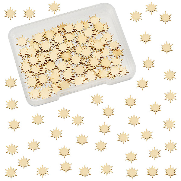 

PandaHall Olycraft Brass Cabochons, Golden, Sun, 9x8x0.8mm, 100pcs/box Brass Sun