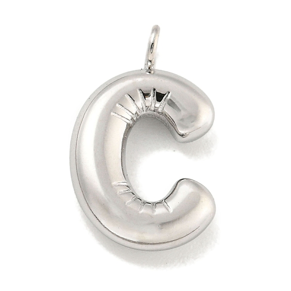 

PandaHall 304 Stainless Steel Pendants, Letter Charm, Stainless Steel Color, Letter C, 11.5x10x3mm, Hole: 2mm 304 Stainless Steel Letter C