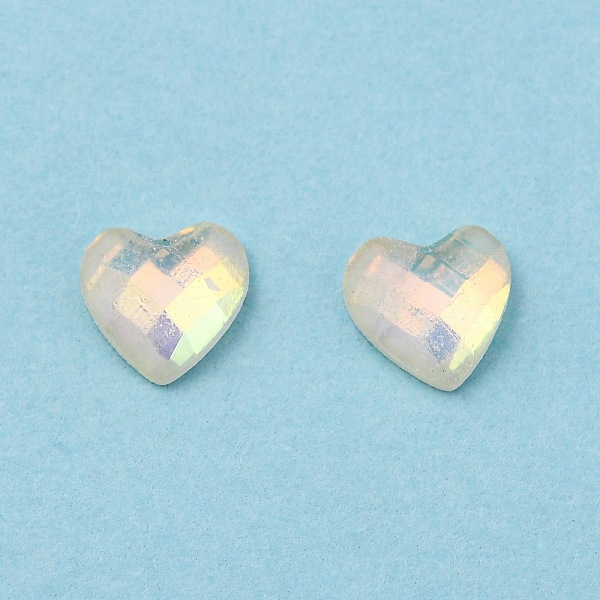 

PandaHall Flat Back Resin Rhinestone Cabochons, Nail Art Decoration Accessories, Faceted, Heart, Colorful, 6x6x2mm Resin Heart