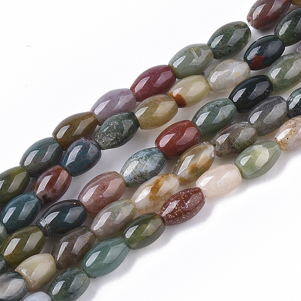 

PandaHall Natural Indian Agate Beads Strands, Oval, 6~7x4.5mm, Hole: 0.8mm, about 61~64pcs/Strand, 15.75 inch(40 cm) Indian Agate Oval