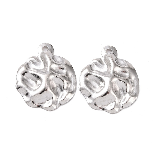 

PandaHall 304 Stainless Steel Pendants, Textured, Flat Round, Stainless Steel Color, 23.5x19.5x3mm, Hole: 1.8mm 304 Stainless Steel Flat...