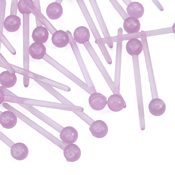 

PandaHall Plastic Tiny Ball Stud Earrings, Post Earrings for Women, Plum, 14x2.5mm, Pin: 0.9mm Plastic Round Purple