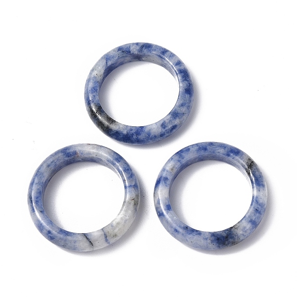 

PandaHall Natural Blue Spot Jasper Plain Band Ring, Gemstone Jewelry for Women, US Size 6 1/2(16.9mm) Blue Spot Jasper