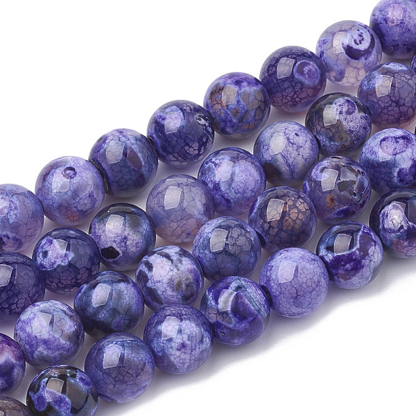 

PandaHall Natural Fire Crackle Agate Beads Strands, Dyed, Round, Slate Blue, 8mm, Hole: 1.5mm, about 50pcs/strand, 14.96 inch Fire Crackle...