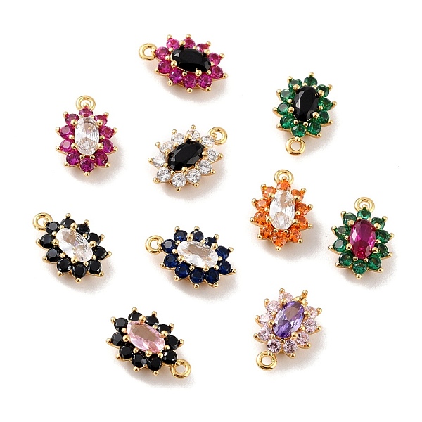 

PandaHall Eco-Friendly Brass Micro Pave Cubic Zirconia Charms, Cadmium Free & Lead Free, Real 18K Gold Plated, Flower, Mixed Color..., Multicolor