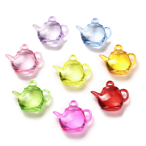 

PandaHall Transparent Acrylic Pendants, Teapot, Mixed Color, 23x26x10mm, Hole: 3mm, about: 232pcs/500g Acrylic Bottle Multicolor