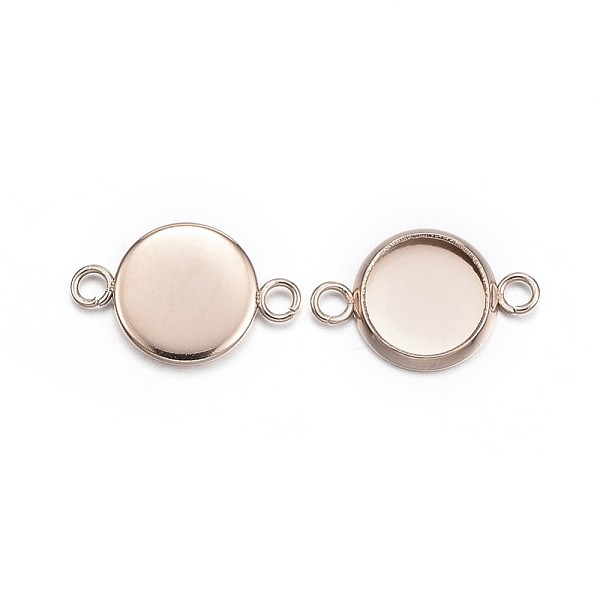 

PandaHall Ion Plating(IP) 304 Stainless Steel Cabochon Connector Settings, Plain Edge Bezel Cups, Flat Round, Rose Gold, Tray: 8mm...
