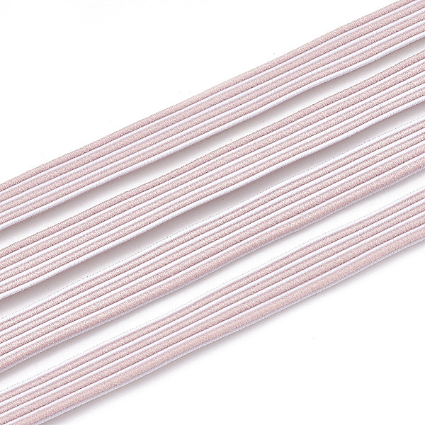 

PandaHall Flat Elastic Cord, with Nylon Outside and Rubber Inside, Misty Rose, 7x1.5mm, about 100yard/bundle(300 feet/bundle) Elastic Fibre..., Red
