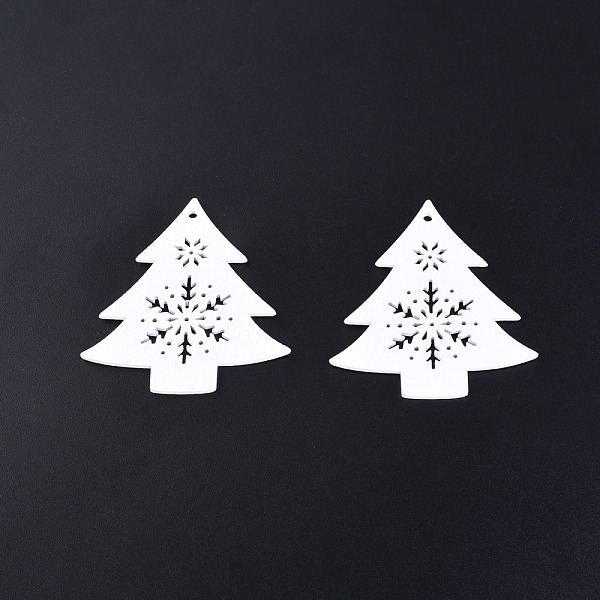 

PandaHall Christmas Theme Spray Painted Wood Big Pendants, Christmas Tree Charm with Hollow Snowflake, Red, 73x67x2mm, Hole: 3mm Wood Tree...