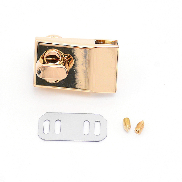

PandaHall Alloy Clasp Lock, with Iron Shim & Screws, Bag Replacement Accessories Cadmium Free & Lead Free, Rectangle, Light Gold, 33x19x26mm...