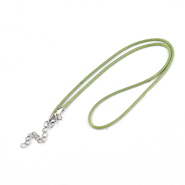 

PandaHall Waxed Cord Necklace Making, with Zinc Alloy Lobster Clasps, Platinum, Yellow Green, 17.8 inch~18 inch(45.5~46cm), 2mm Waxed Cord...